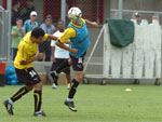 Imagem do coletivo que encerrou o treino da manh desta quinta
