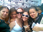 Tia Margor (E), Greice, Bruna, Camila e Aline no Planeta 