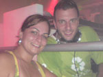 Fernanda Marcon e Dj Onax, na tenda da Vivo, no Planeta 2009