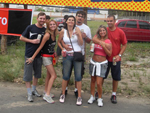 Os amigos Carol, Jonas, Carmem, Fabiano, Jaque e Rodrigo logo na chegada do Planeta