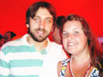 Bruna Huppes com o Vavo, da Fresno, no camarote do Planeta RS 2009