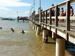 Um dos pontos tursticos mais visitados de Penha  o Trapiche da praia de Armao do Itapocori
