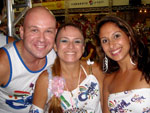 Jader Rocha, Patrcia Rocha e Aline Saraiva no camarote da RBSTV dia 13/02/2010 