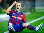 Barcelona 4x0 Racing Santander – Andres Iniesta marcou o primeiro gol do Barcelona sobre o Racing, neste sbado, pelo Espanhol
