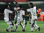 Comemorao no primeiro gol da Chapecoense marcado por Bad, camisa 2
