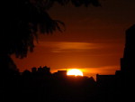 Pr do sol no centro de Chapec.