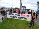 Manifestao organizada por municpios do Litoral na ponte que liga Tramanda a Imb protestou contra proposta que altera a distribuio dos royalties do petrleo