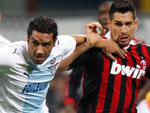 Milan 1x1 Lazio - Campeonato Italiano - Marco Borriello e Andre Dias disputam o lance