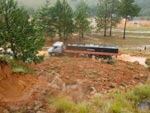 Chuva causou desabamento em Lages na BR-116