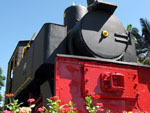 Locomotiva em frente a Prefeitura Municipal de Blumenau.