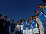 Jogadores do Ava reunidos antes do jogo comear