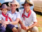 Gemanir com seus filhos Ana Laura e Junior Lyra