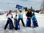 Ramsau, Alemanha  - Nico Wolff, Igor, Giovani, Andr� e Cristiane Mroskoviski, de Blumenau, em mar�o de 2010.