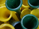 As vuvuzelas preparadas para ecoar seu berro de torcedor