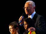 O dolo alemo Franz Beckenbauer tambm marcou presena na festa