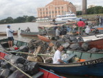 Reunidos em mais de 40 barcos, pescadores concluram na tarde desta quinta-feira um mutiro de limpeza no Guaba, na Capital