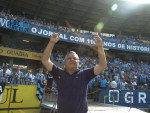 Paulo Odone comemorando mais uma conquista do Grmio.
