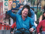 Paulo Brum durante a primeira campanha para deputado estadual, em 2002.