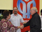 Fornari com Carmen e Schumacher comemorando início campanha