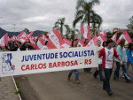Candidato Rafael Dalcin, do PDT, na militncia da JSPDT