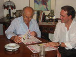 Candidato Vincius Ribeiro, do PDT, com Brizola