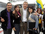 Candidato Adolar Queiroz, do PDT, com a famlia