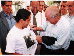 Candidato Luizinho, do PDT, com Brizola