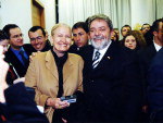  Ana Amlia com presidente Luiz Incio Lula da Silva, em viagem presidencial ao exterior