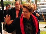 Dilma chegou na sede da Amrigs por volta das 11h30min