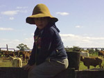 aqui  a foto de um guri de 5 ou 6 anos que ajudava na lida de campo