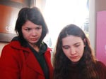 Assistente de arte Francine Mendes, diretora Denise Marchi e atriz Sissi Venturin 