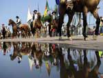 Tradicionalistas participaram do desfile da Semana Farroupilha, na Capital, nesta segunda-feira, 20/09 