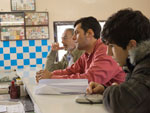 Os atores Nickolas Caprio, Leonardo Machado e Sapiran Brito