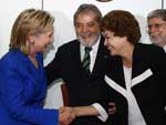 Dilma e Lula recebem a secretária de Estado dos EUA, Hillary Clinton