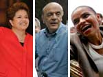 Candidatos  Presidncia: Dilma Rousseff, Jos Serra e Marina Silva