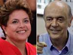 Os candidatos Dilma Rousseff e Jos Serra foram para o segundo turno das eleies presidenciais