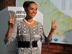 Candidata do PV Marina Silva aps votao