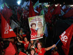 Braslia (DF) - Militncia do PT comemora na Esplanada dos Ministrios a vitria de Agnelo Queiroz (PT), eleito o novo governador do Distrito Federal, e Dilma Rousseff, eleita a nova presidente do Brasil