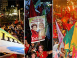 Multido tomou as ruas em comemorao  vitria de Dilma Rousseff nas urnas
