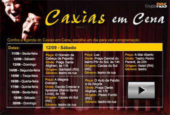 A programação do Caxias em Cena