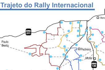 Os trajetos do Rally Internacional de Erechim