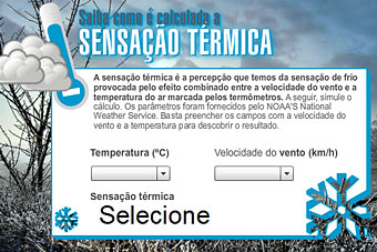 Calcule a sensação térmica